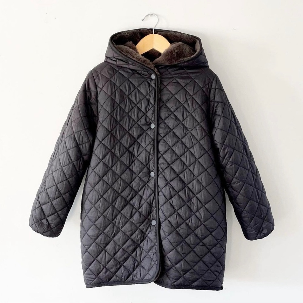 ZARA quilted and fur-lined REVERSIBLE jacket